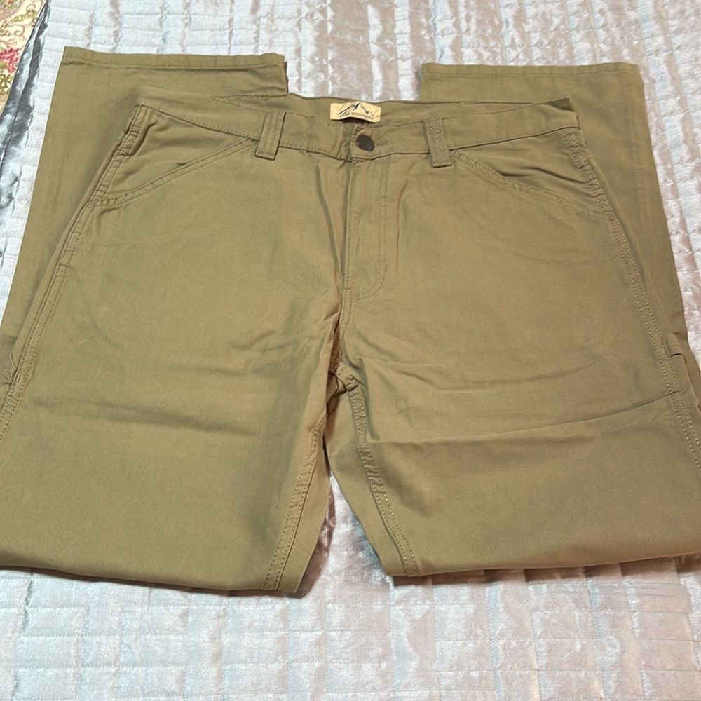 Blue Mountain Men's Relaxed Fit Khaki Tan Canvas Utility Pants Size 36 x… - Picture 4 of 6